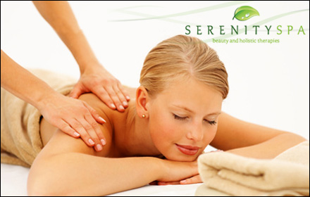 £19 for spa experience including a back, neck and shoulder massage, an express facial, a nail file and polish, plus full use of sauna, steam room and pool at Serenity Spa – save 74%