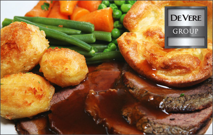£6 for a Sunday roast for two with all the trimmings at De Vere's Cheadle House worth up to £15
