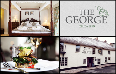 £89 for two nights’ bed and breakfast for two worth up to £236 at The George in Devon – save up to 62% on a romantic luxury break with a bottle of wine included!